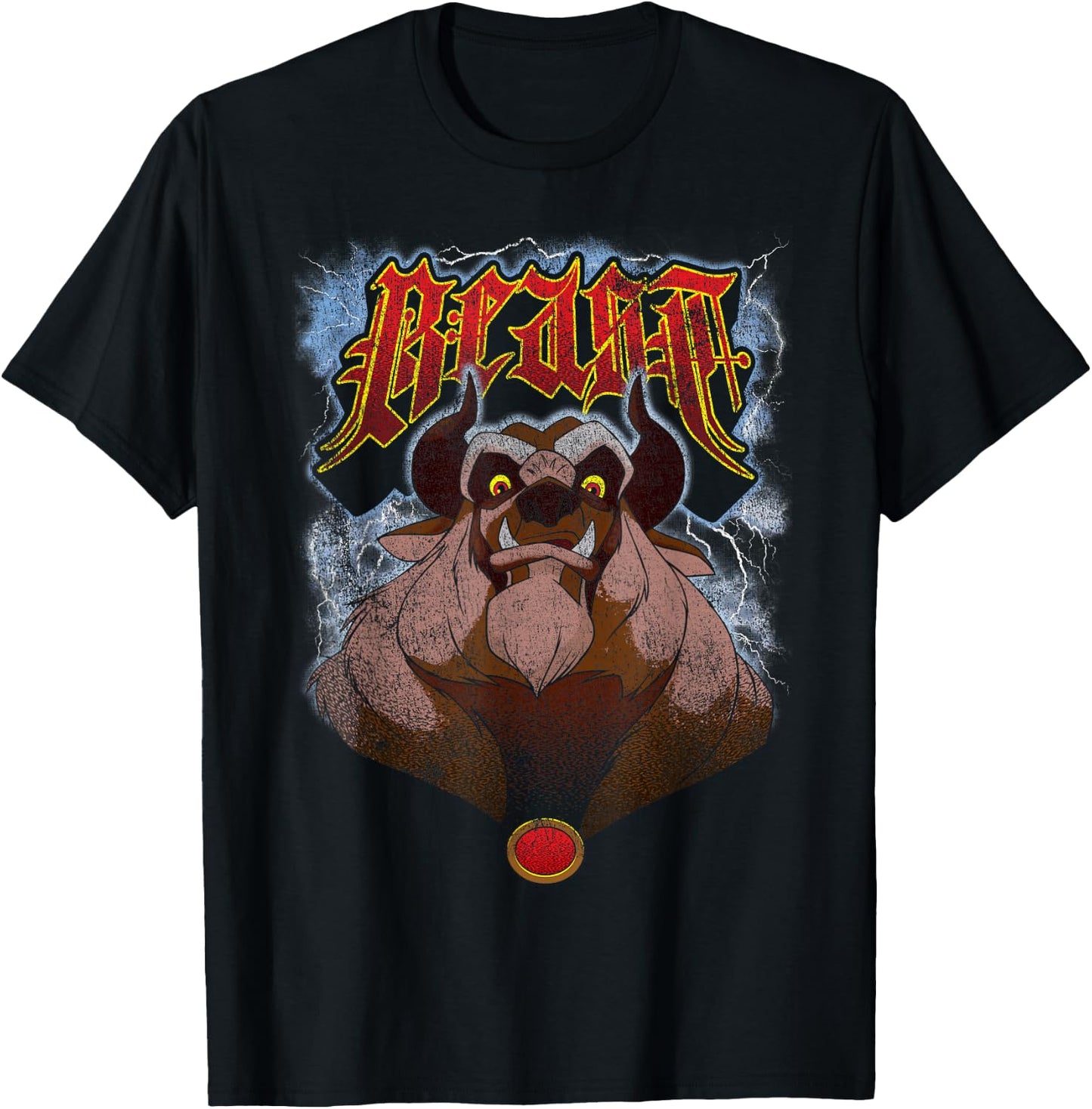 Disney Beauty and The Beast Angry Beast Portrait Small T-Shirt - T-Shirt | Black