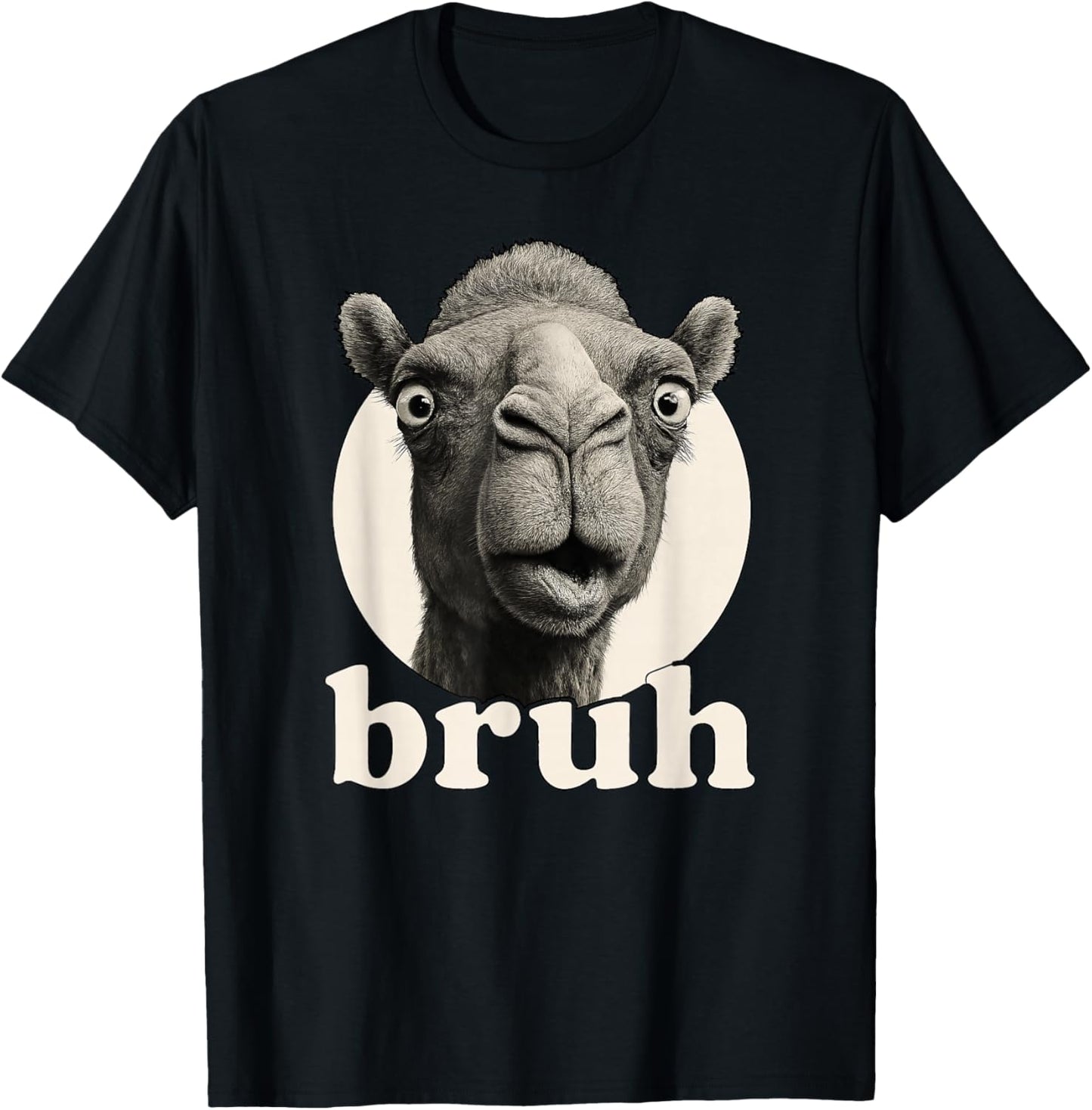 Funny Camel Bruh Humor Meme Zoo Day Boys Girls T-Shirt - T-Shirt | Black