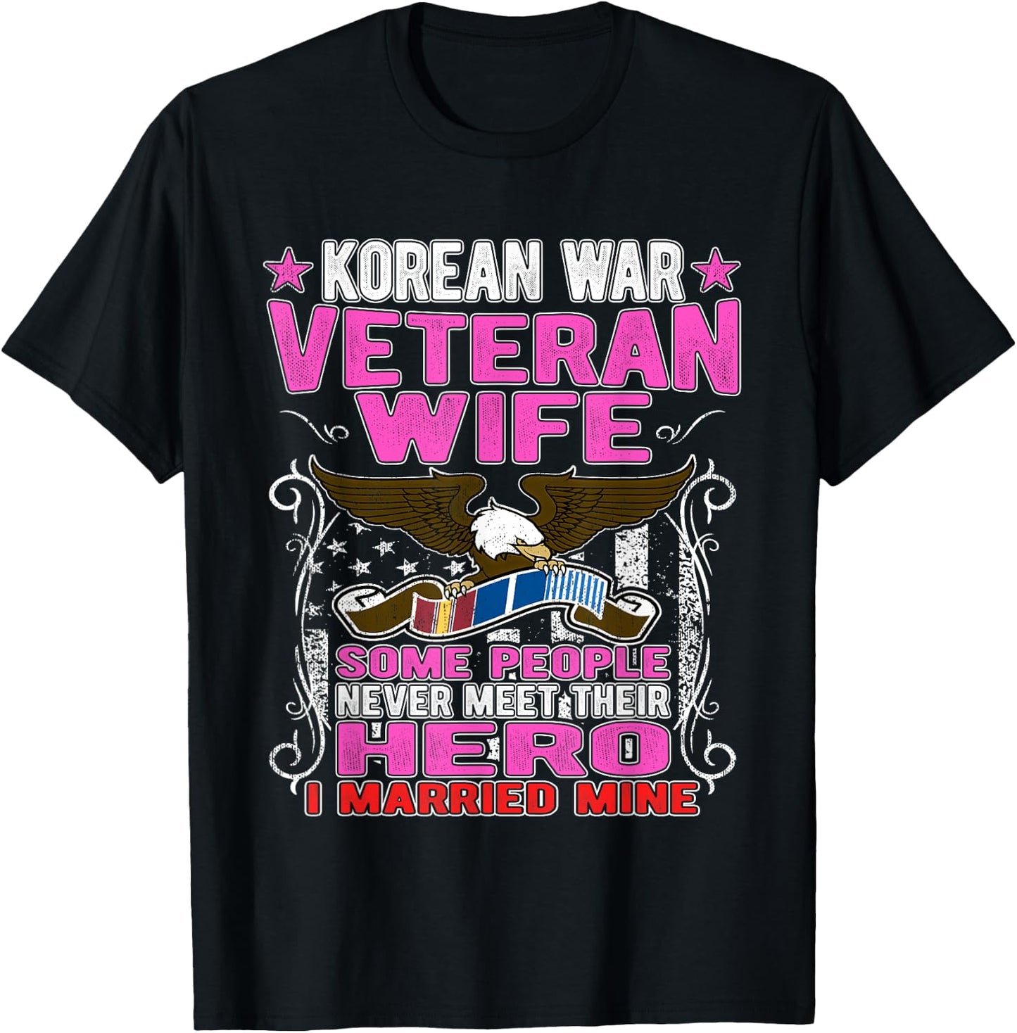 Proud Korean War Veteran Wife Military Veteran's Spouse Gift T-Shirt - T-Shirt | Black