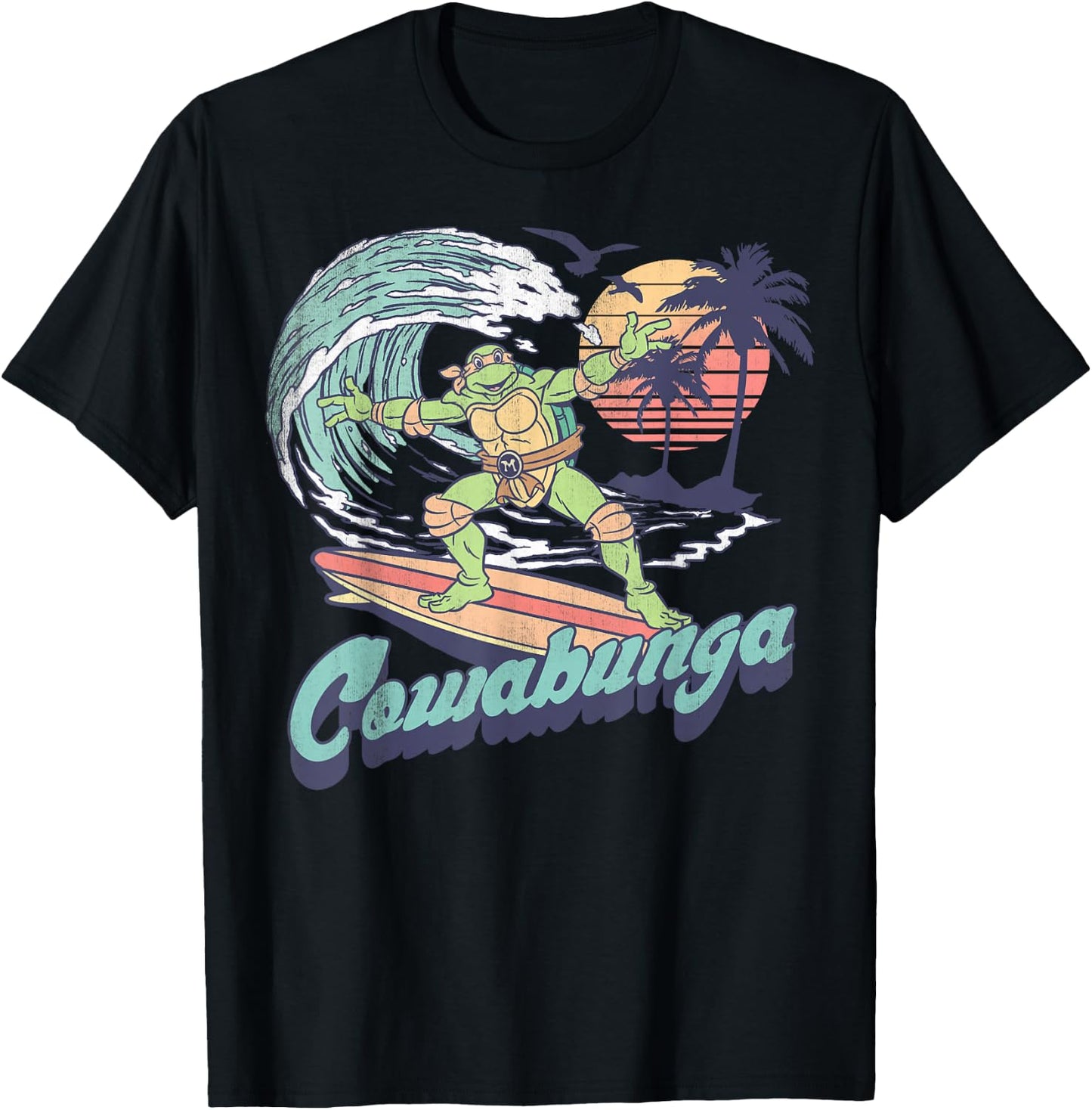 Teenage Mutant Ninja Turtles Michelangelo Surf -Shirt T-Shirt - T-Shirt | Black