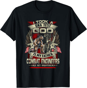 Combat Engineer , I Took A Dna Test God Is My Father T-Shirt - T-Shirt | Black