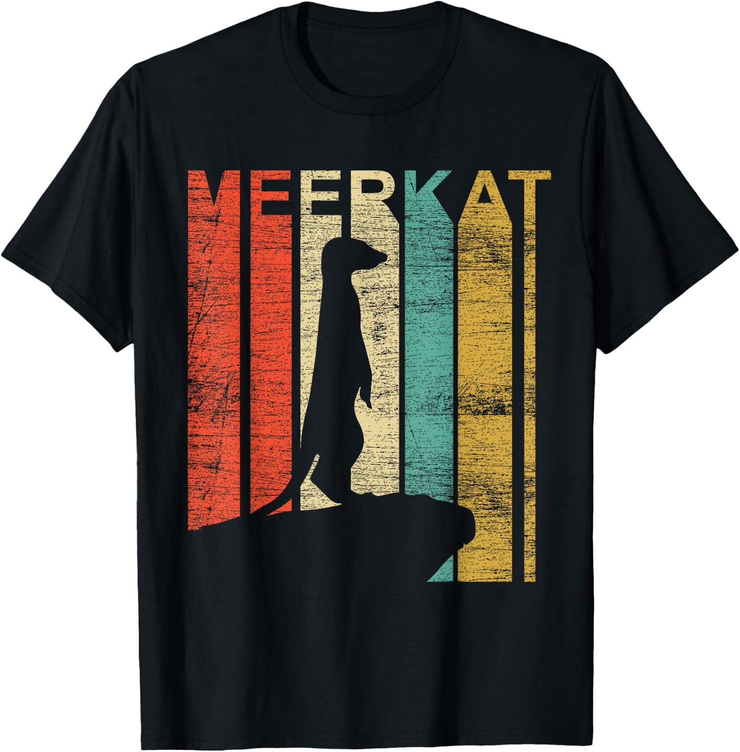 Retro Meerkat T-Shirt - T-Shirt | Black