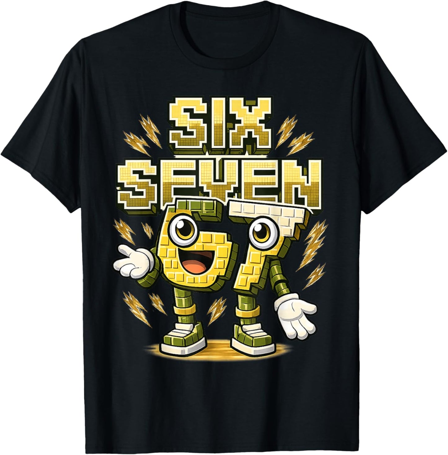 I was 6 Now I'm Six 7 Seven Years Brainrot Birthday T-Shirt - T-Shirt | Black