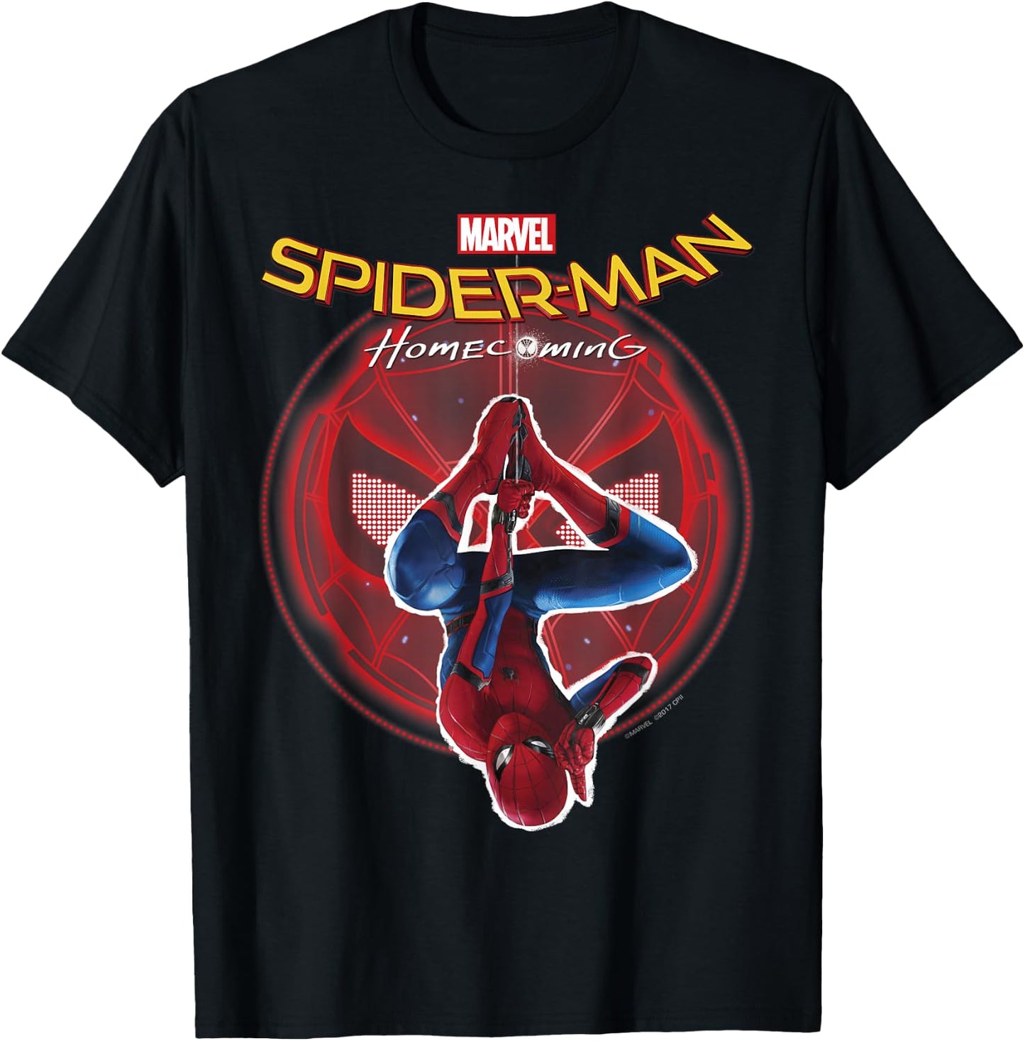 Marvel Spider-Man Homecoming Hanging Upside Down T-Shirt - T-Shirt | Black