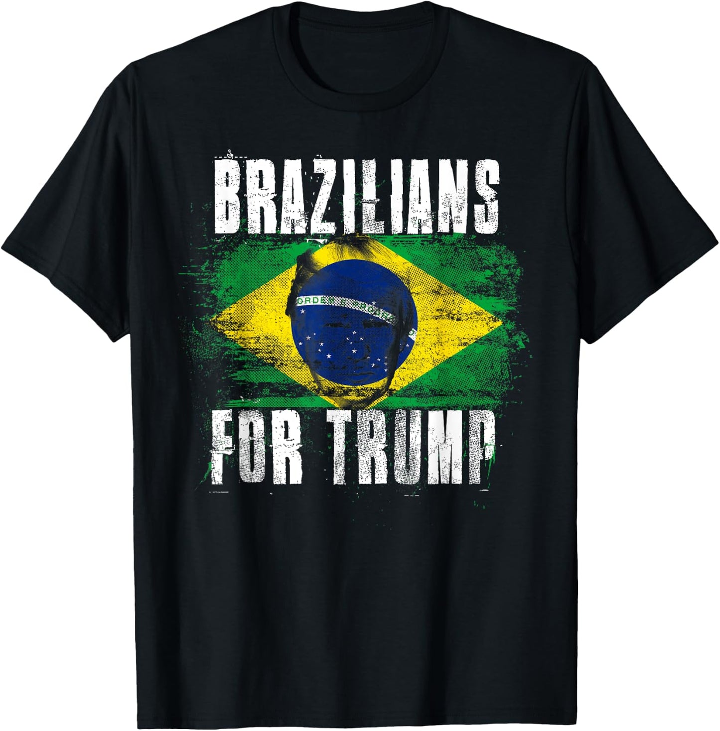 Brazilians For Trump - American and Brazil Patriotic Women Kids Men T-Shirt - T-Shirt | Black
