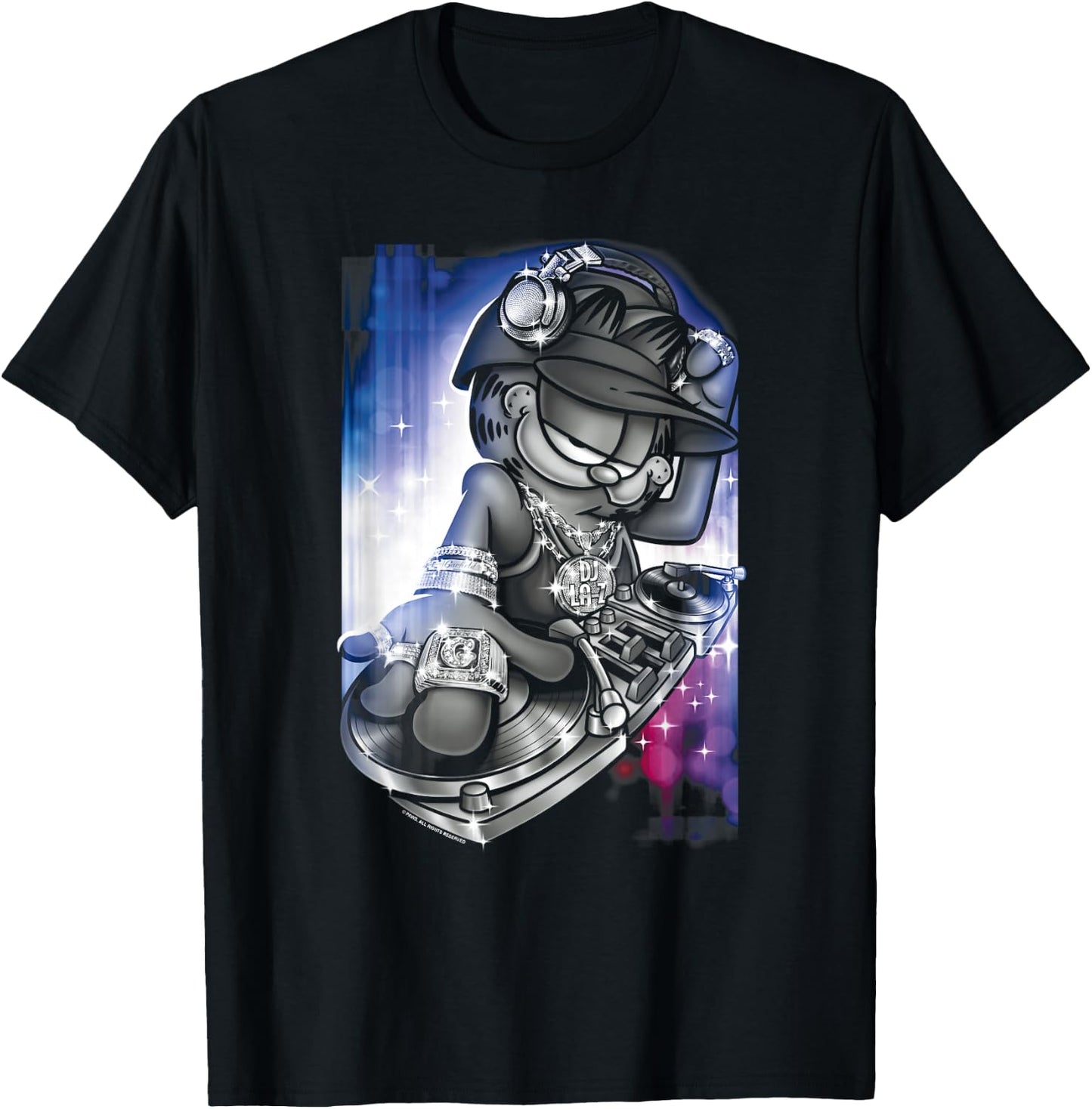 Garfield DJ Lazy T-Shirt - T-Shirt | Black