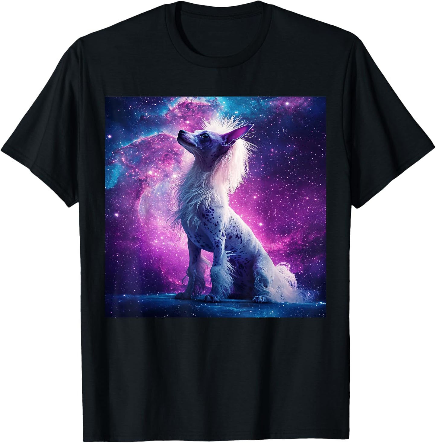 Chinese Crested Dog Magical Galaxy T-Shirt - T-Shirt | Black