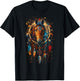 Horse Dreamcatcher Native American Indian Feathers Arts T-Shirt - T-Shirt | Black