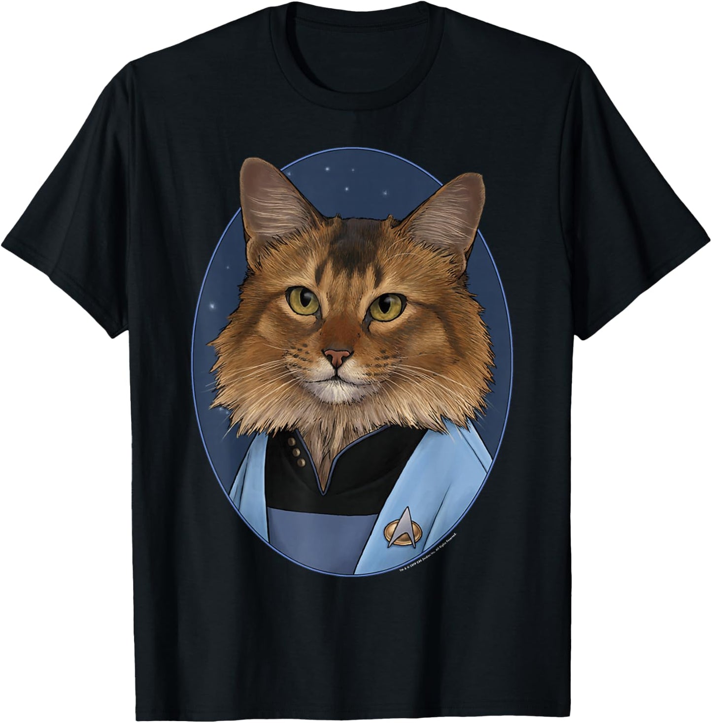 Star Trek: The Next Generation Dr. Crusher Cat Portrait T-Shirt - T-Shirt | Black