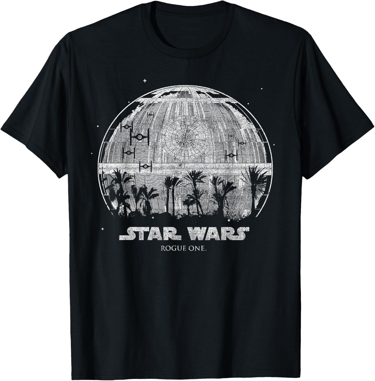 Star Wars Rogue One Palm Tree Death Star Graphic T-Shirt - T-Shirt | Black