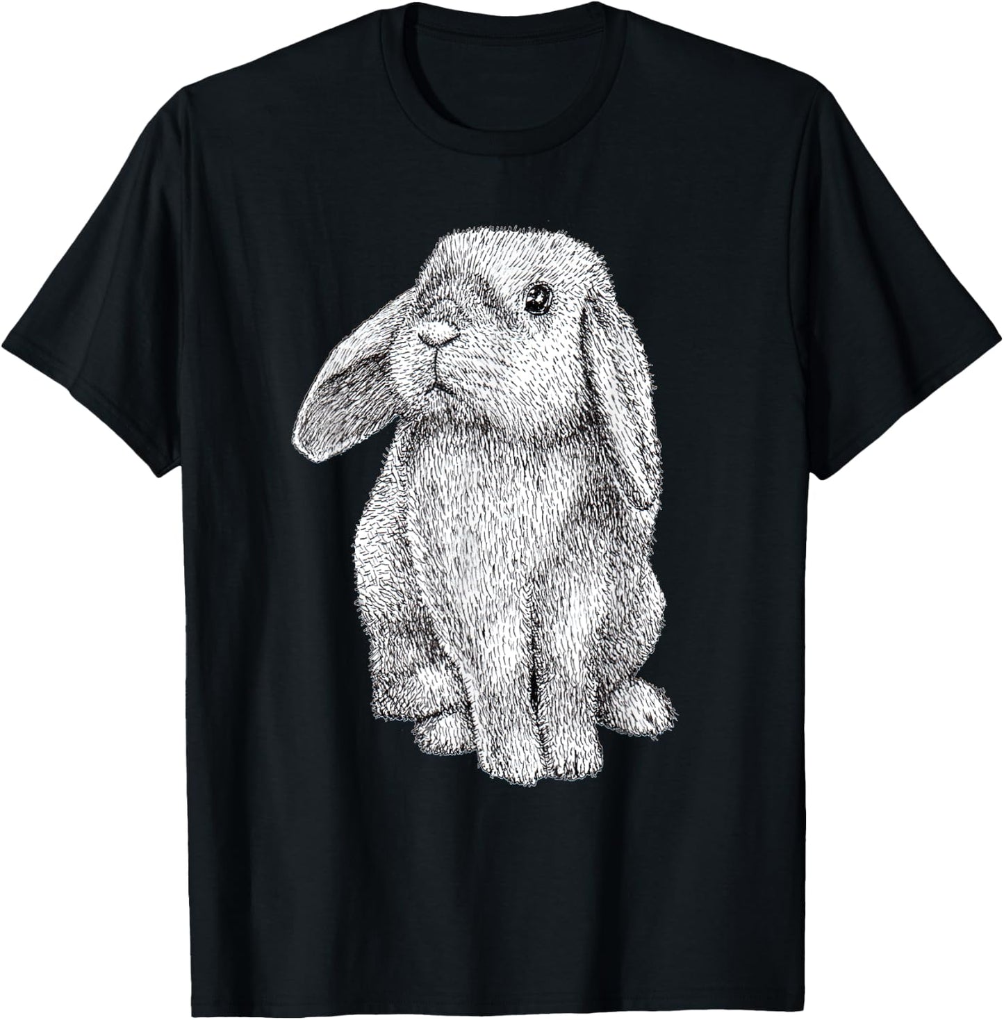 Lop Eared Bunny Rabbit Cute T-Shirt - T-Shirt | Black