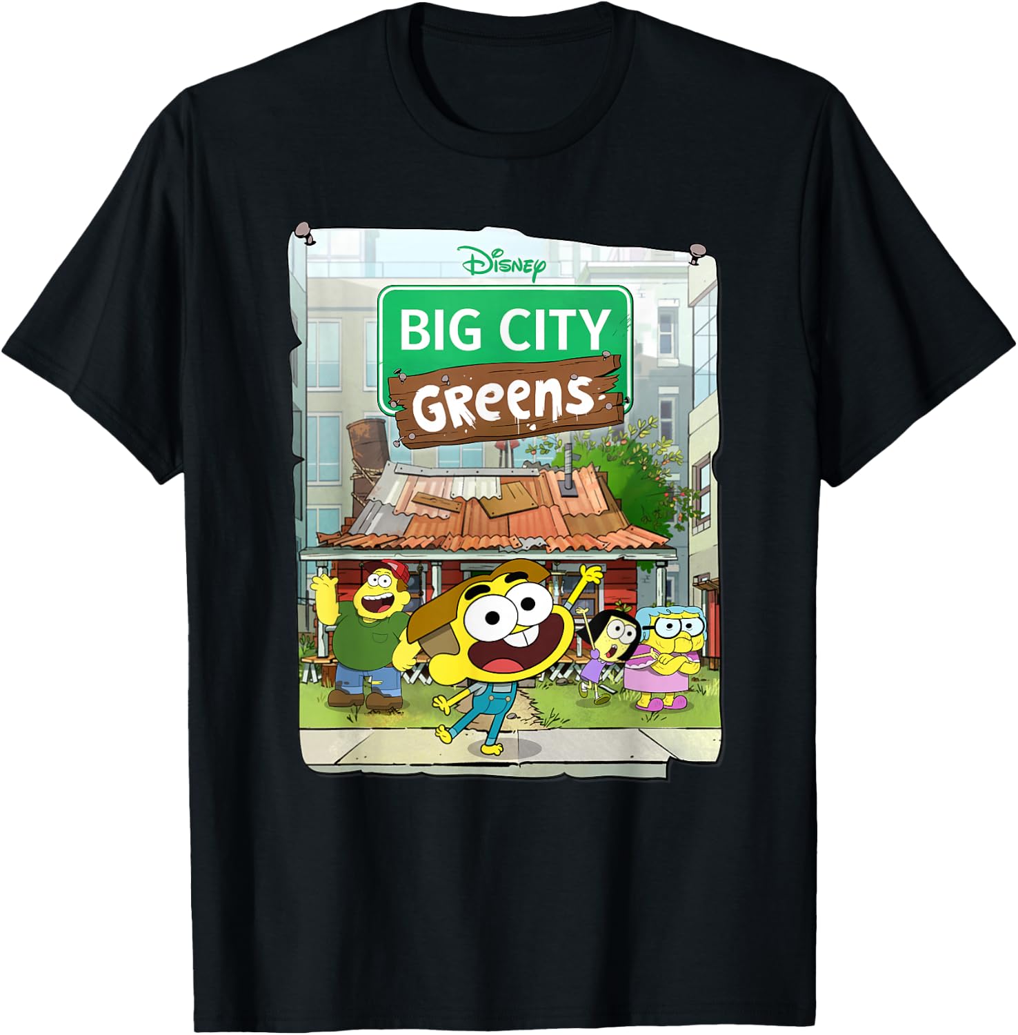 Disney Big City Greens Poster Cricket and Family T-Shirt - T-Shirt | Black
