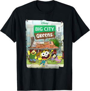 Disney Big City Greens Poster Cricket and Family T-Shirt - T-Shirt | Black