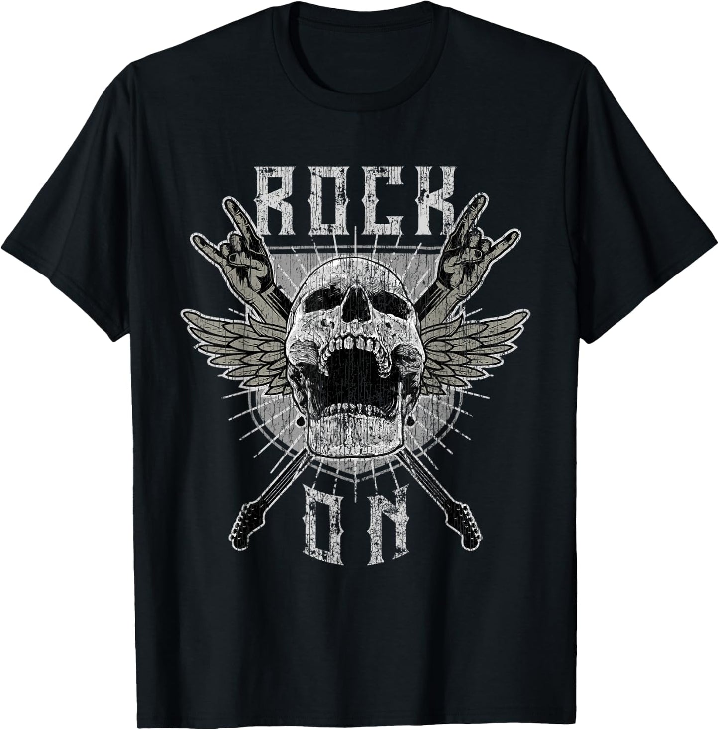 Rock On Rock and Roll Concert Gift Heavy Metal Music T-Shirt - T-Shirt | Black
