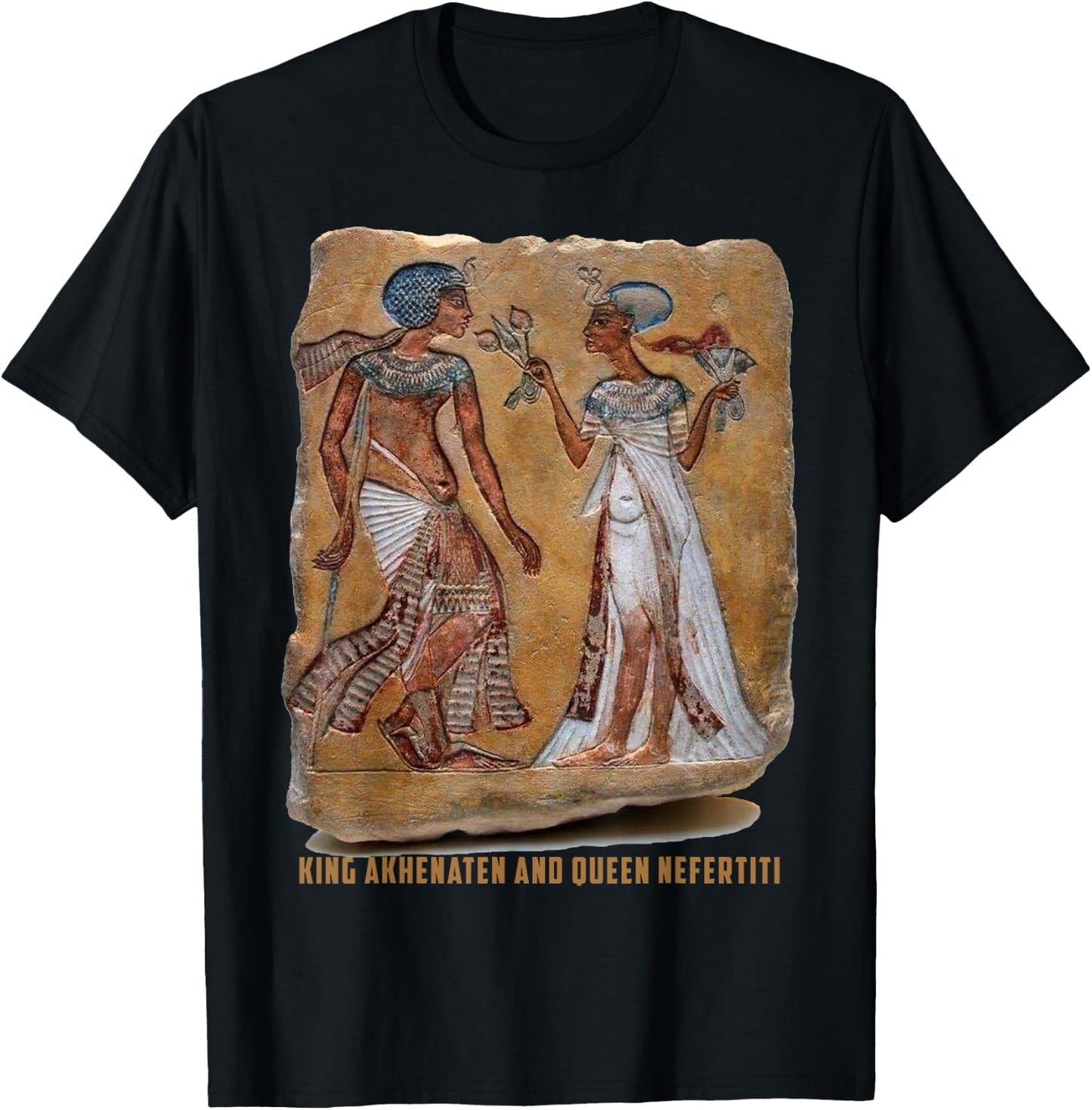 King Akhenaten and Queen Nefertiti Old Egyptian gift T-Shirt - T-Shirt | Black