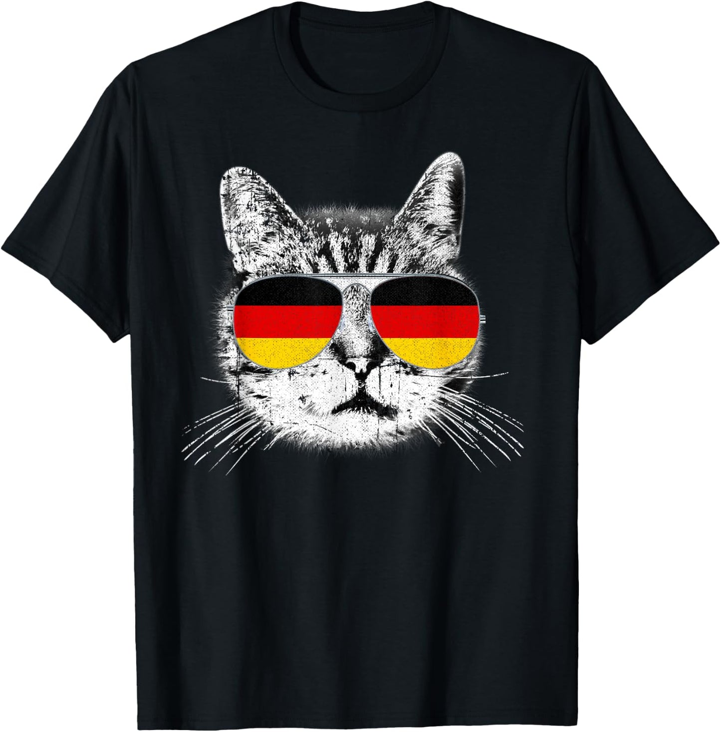German Flag T Shirt Cat Heritage Pride Germany Oktoberfest T-Shirt - T-Shirt | Black