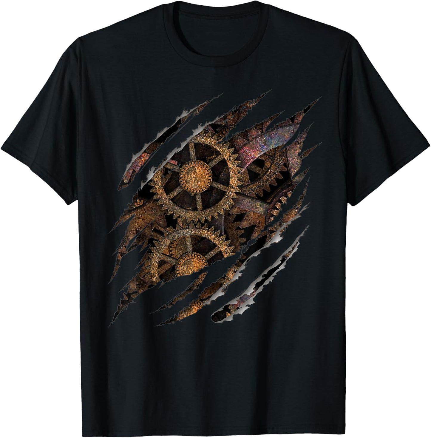 Steampunk Clockwork T Shirt Mechanical Gears Gift T-Shirt - T-Shirt | Black