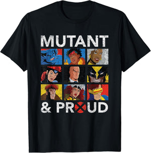 Marvel X-Men Mutant & Proud Retro T-Shirt - T-Shirt | Black
