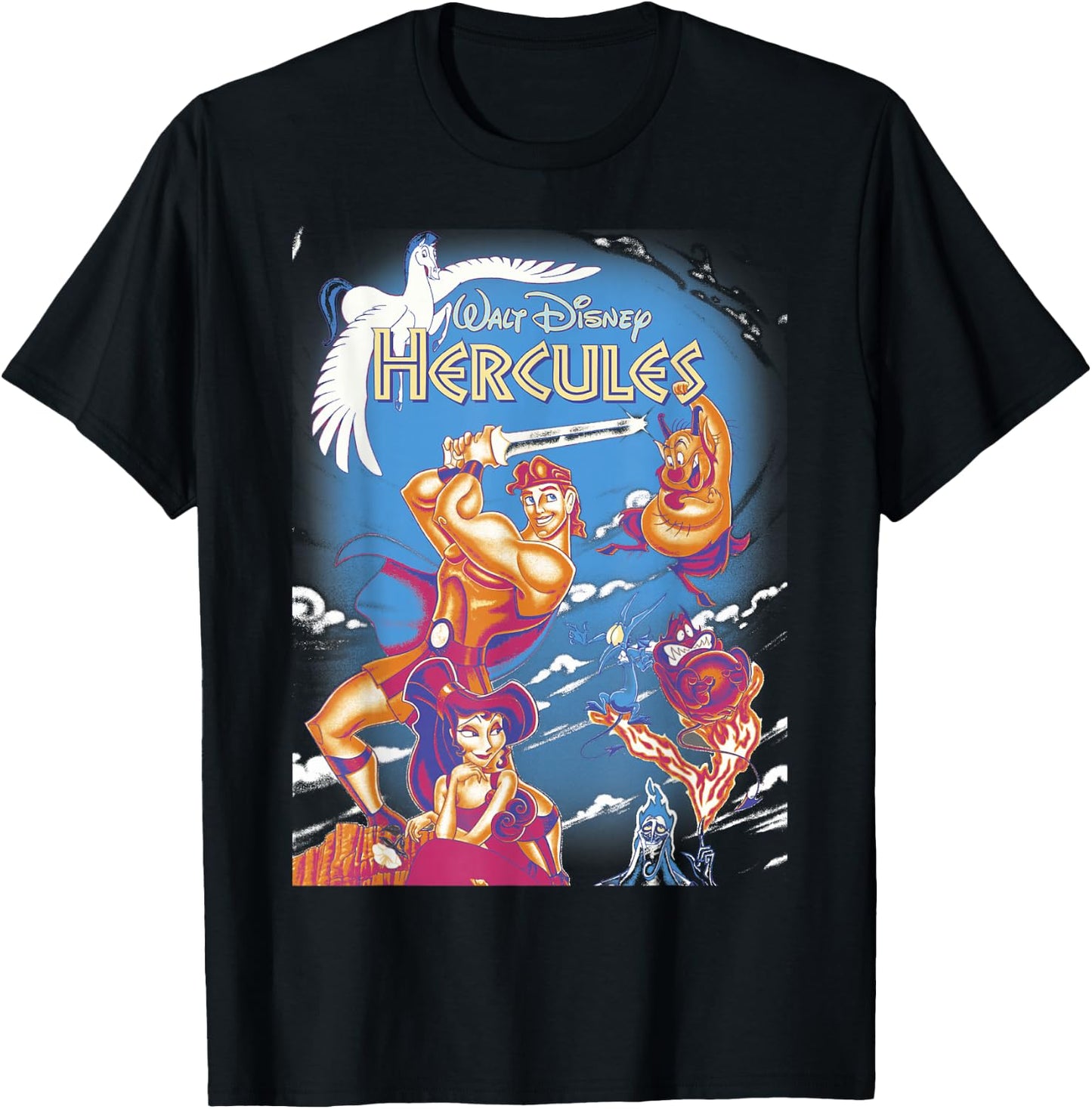 Disney Hercules Main Cast Movie Cover Graphic T-Shirt - T-Shirt | Black
