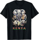 Kenya Big-Five Wildlife Watercolor for Safari Fans T-Shirt - T-Shirt | Black