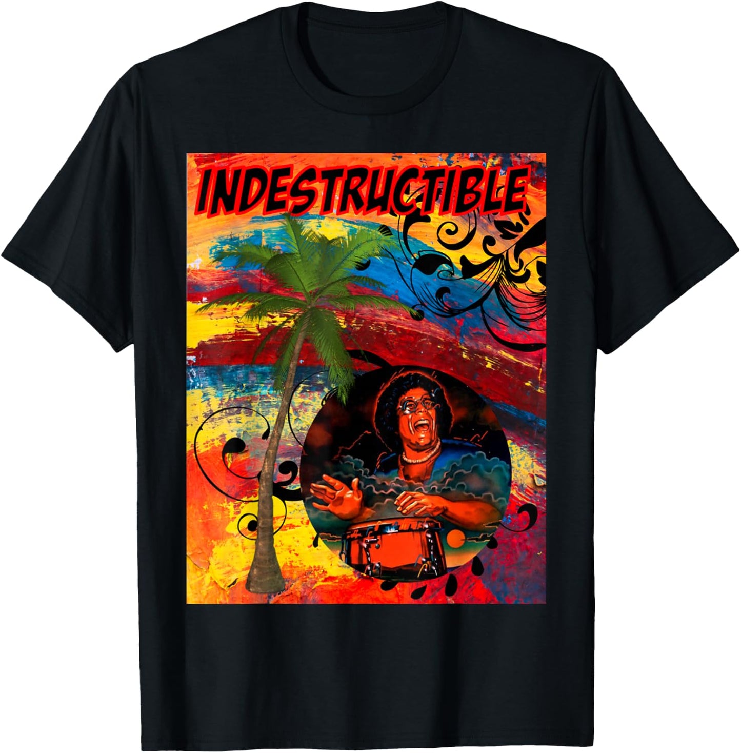 Fania All Stars, Retro Indestructible Conga Player T Shirt T-Shirt - T-Shirt | Black