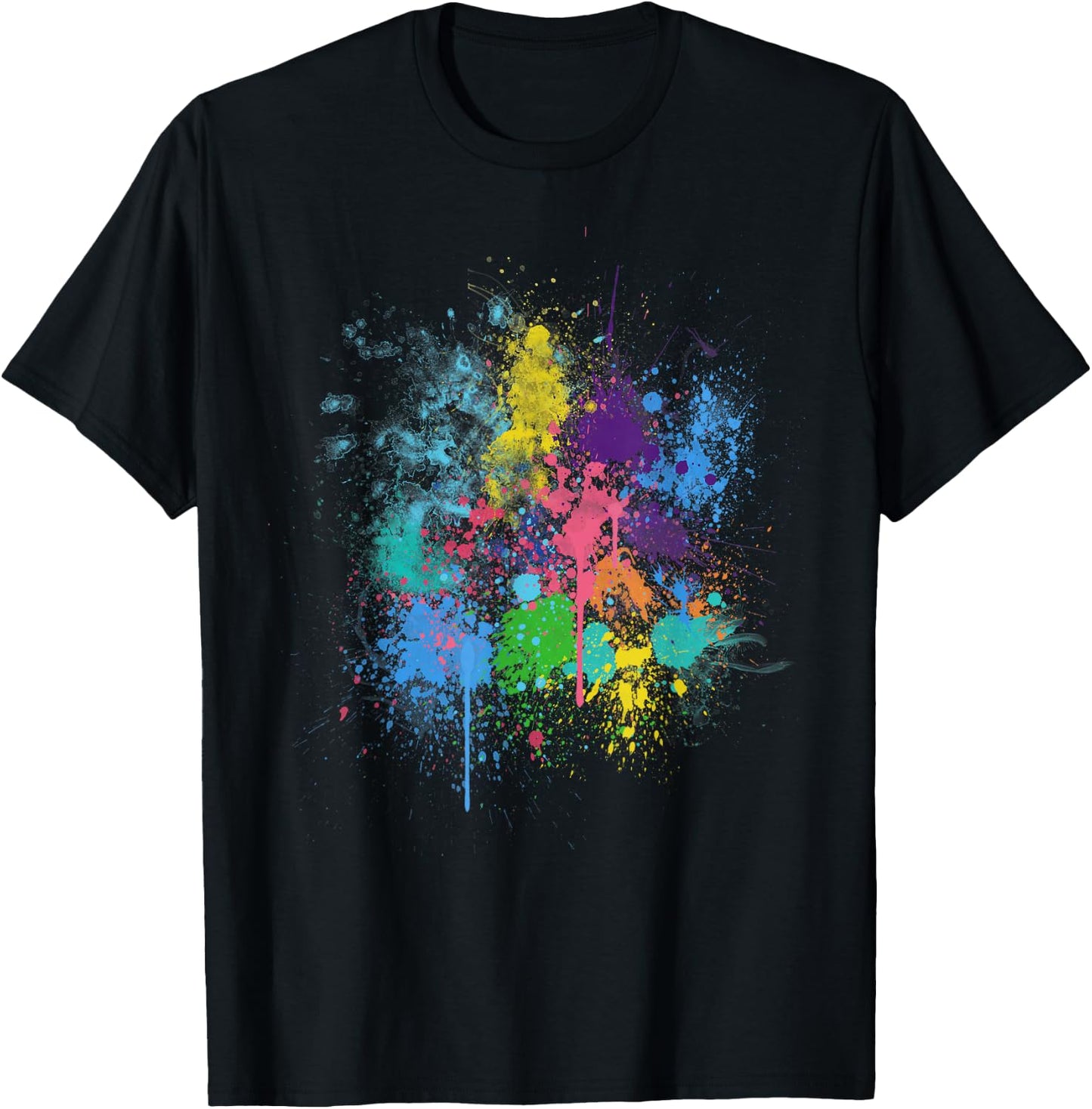 Pretty Abstract Paint Splatter Design Men Women Kids T-Shirt - T-Shirt | Black