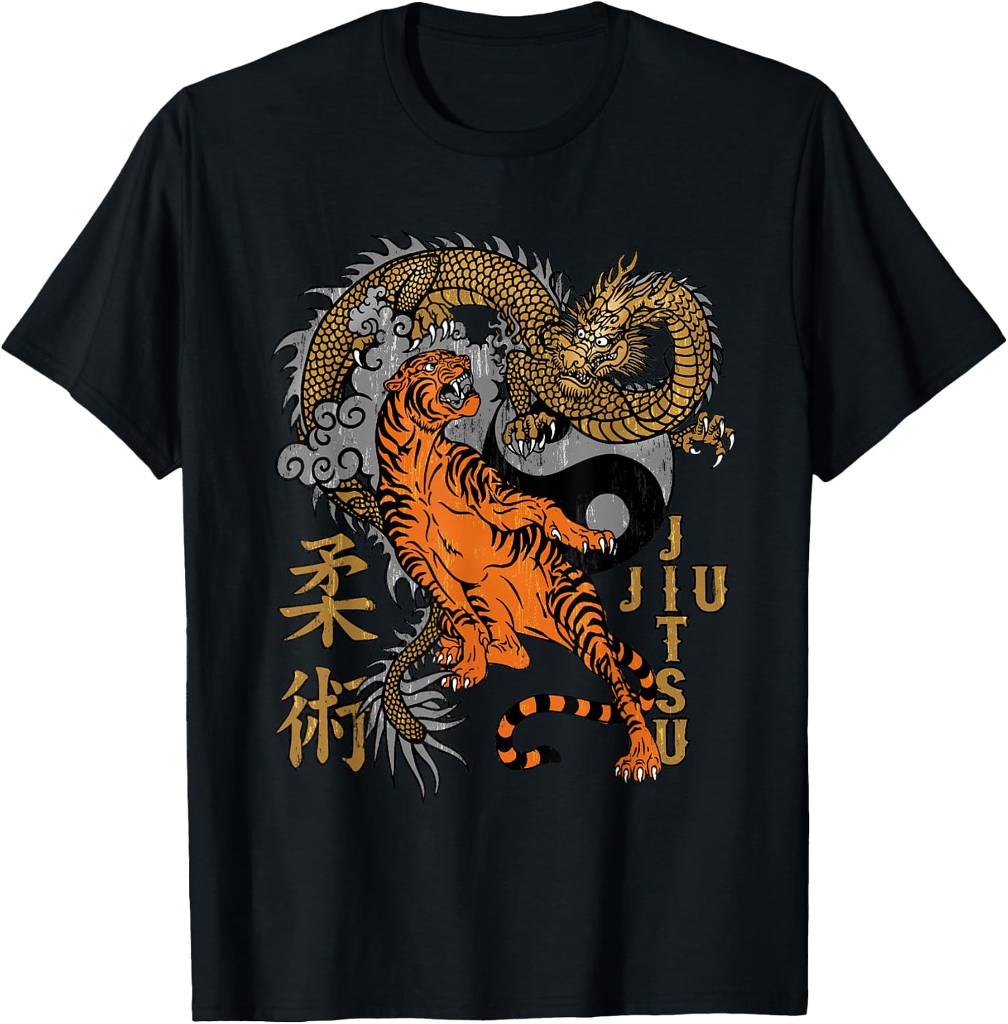 Jiu Jitsu - Tiger and Dragon Epic Submission T-Shirt - T-Shirt | Black