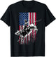 Rodeo Bull Rider Patriotic American Flag for Cowboys T-Shirt - T-Shirt | Black