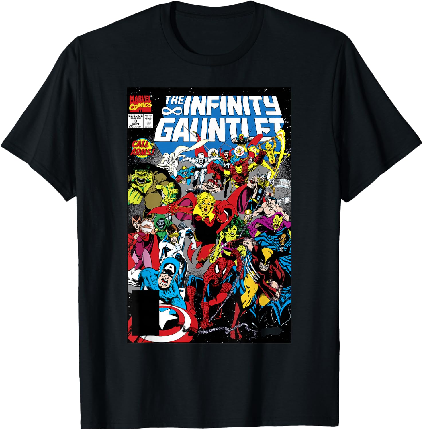 Marvel Exclusive Vintage Infinity Gauntlet Comic Cover T-Shirt - T-Shirt | Black