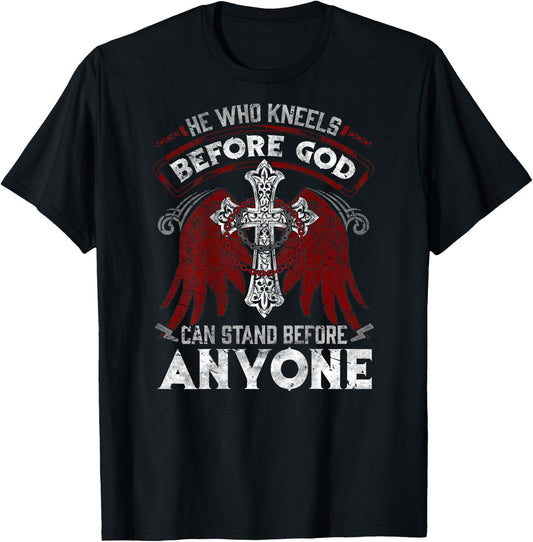 Christian Biker Cross Motorcycle Jesus Saved Born Again Wing T-Shirt - T-Shirt | Black
