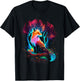 Vibrant Fox Among Colorful Forest Trees T-Shirt - T-Shirt | Black