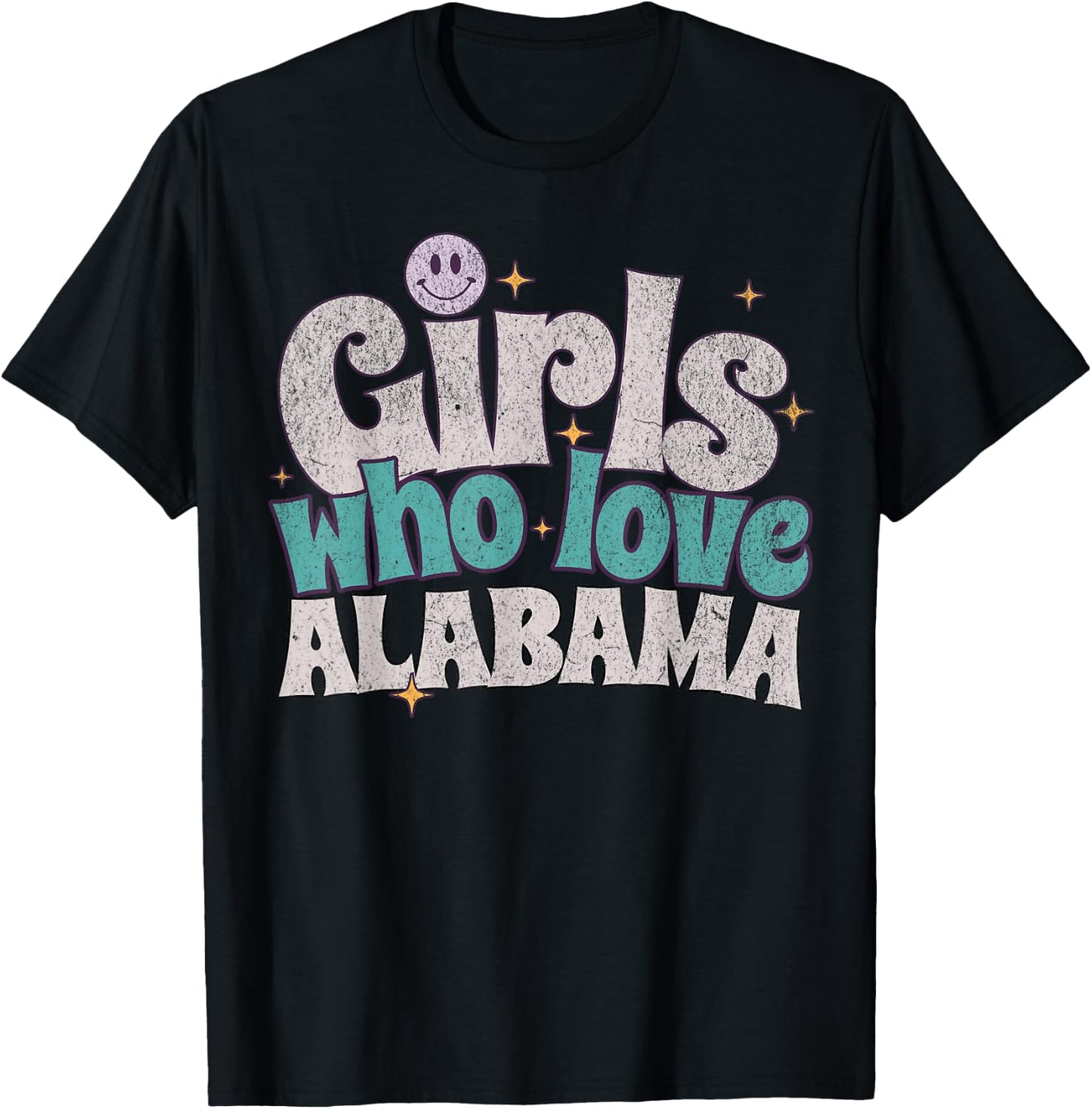Girls Who Love Alabama, Women's Cute Alabama T-Shirt - T-Shirt | Black