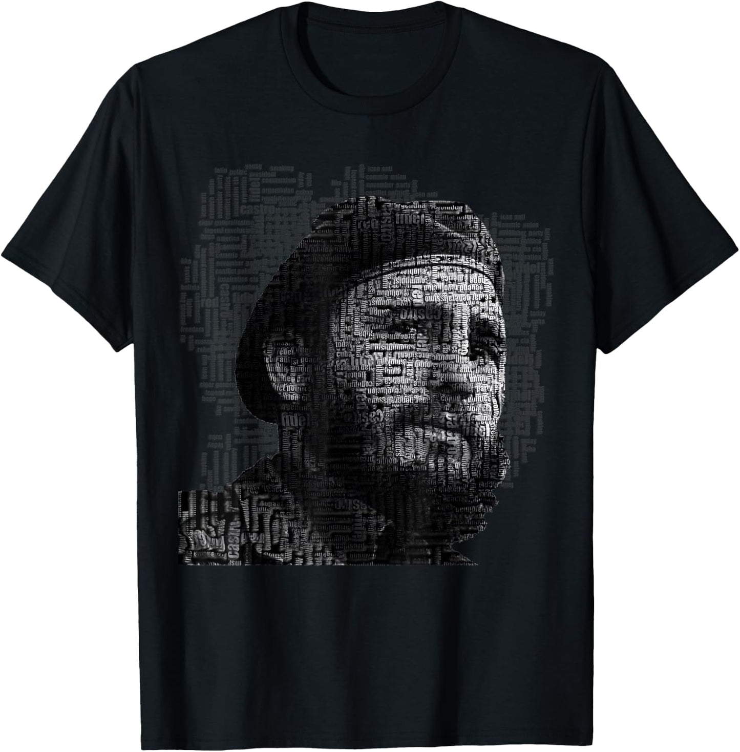 Distractful Fidel Castro - Black, , Adult, Modern, Cuban Revolutionary, Short Sleeve, , Casual, People, Size: Small T-Shirt - T-Shirt | Black