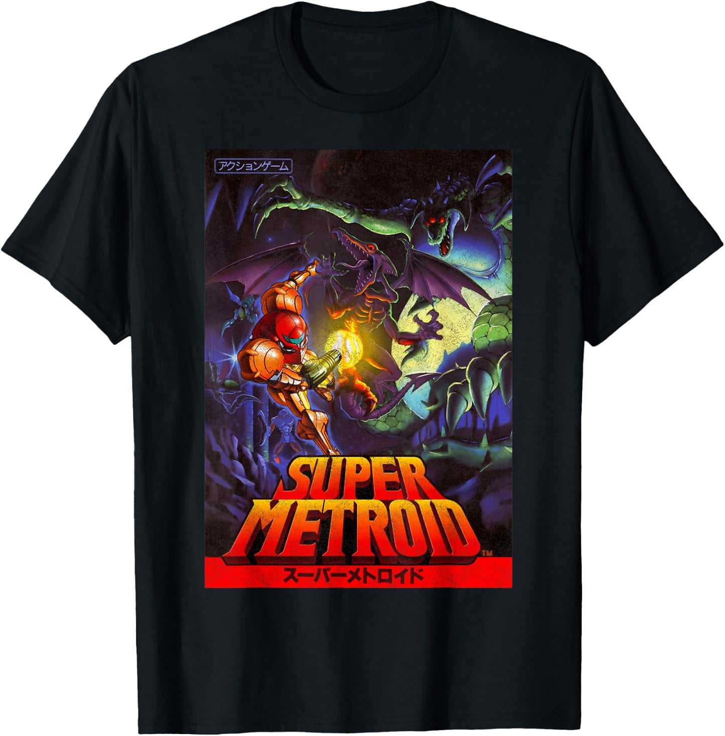 Nintendo Samus Super Metroid Cover T-Shirt - T-Shirt | Black