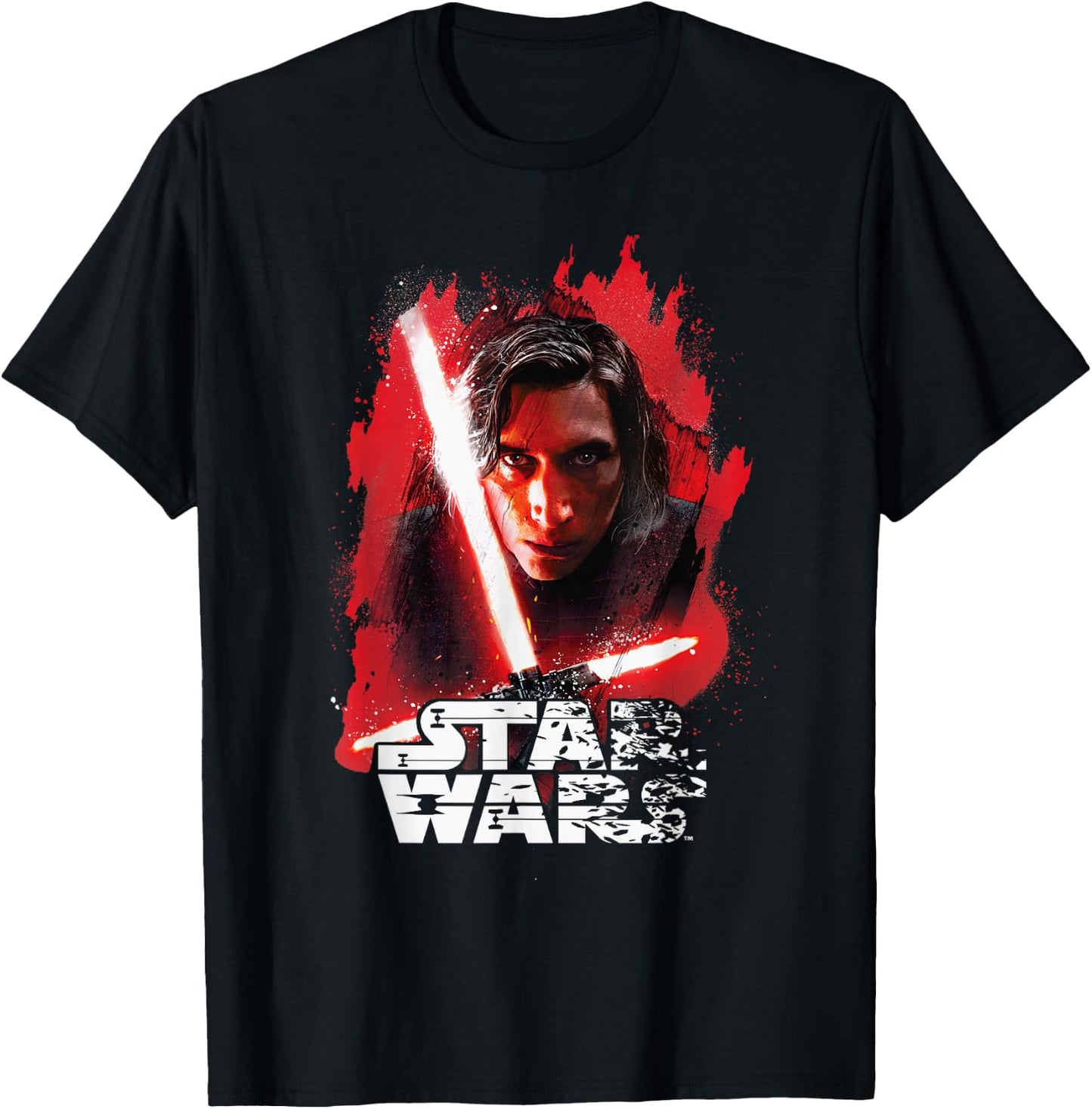Star Wars Last Jedi Kylo Ren Paint Portrait Graphic T-Shirt - T-Shirt | Black