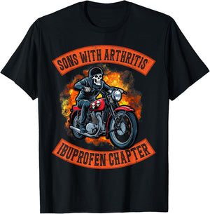 Motorcycle skeleton sons with arthritis ibuprofen chapter T-Shirt - T-Shirt | Black
