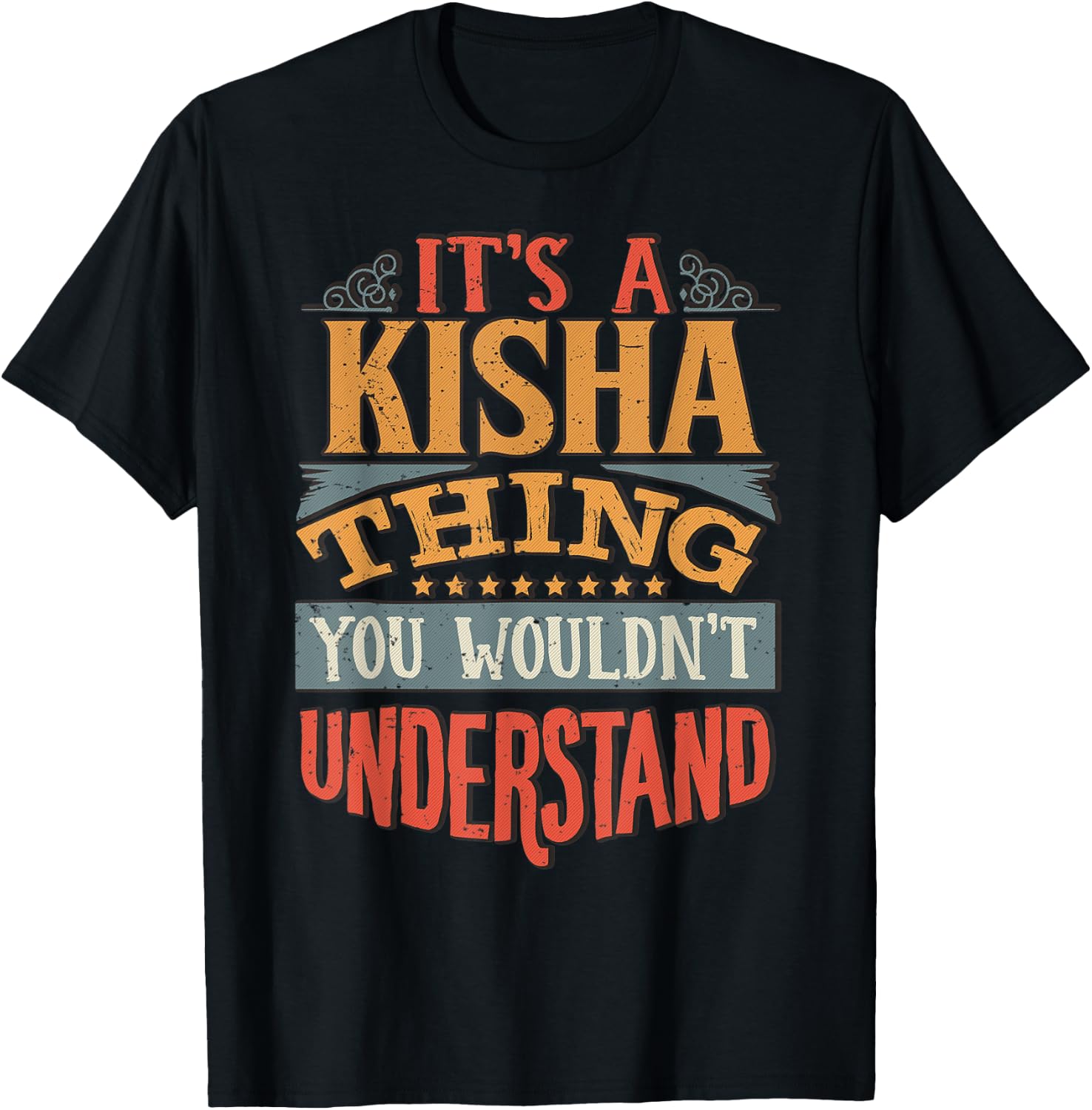 Kisha Name T-Shirt - T-Shirt | Black