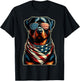 USA Flag Rottweiler Funny Fourth of July Women Men Kids T-Shirt - T-Shirt | Black
