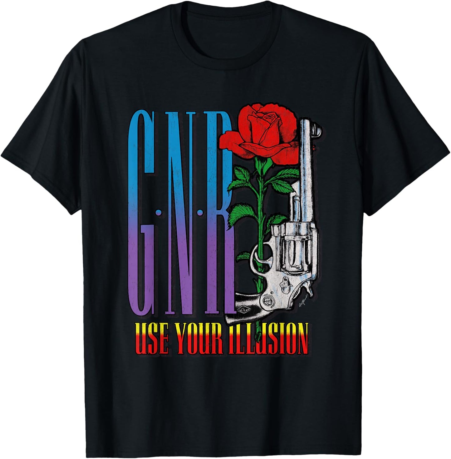 Guns N' Roses Official Use Your Illusion Pistol T-Shirt - T-Shirt | Black