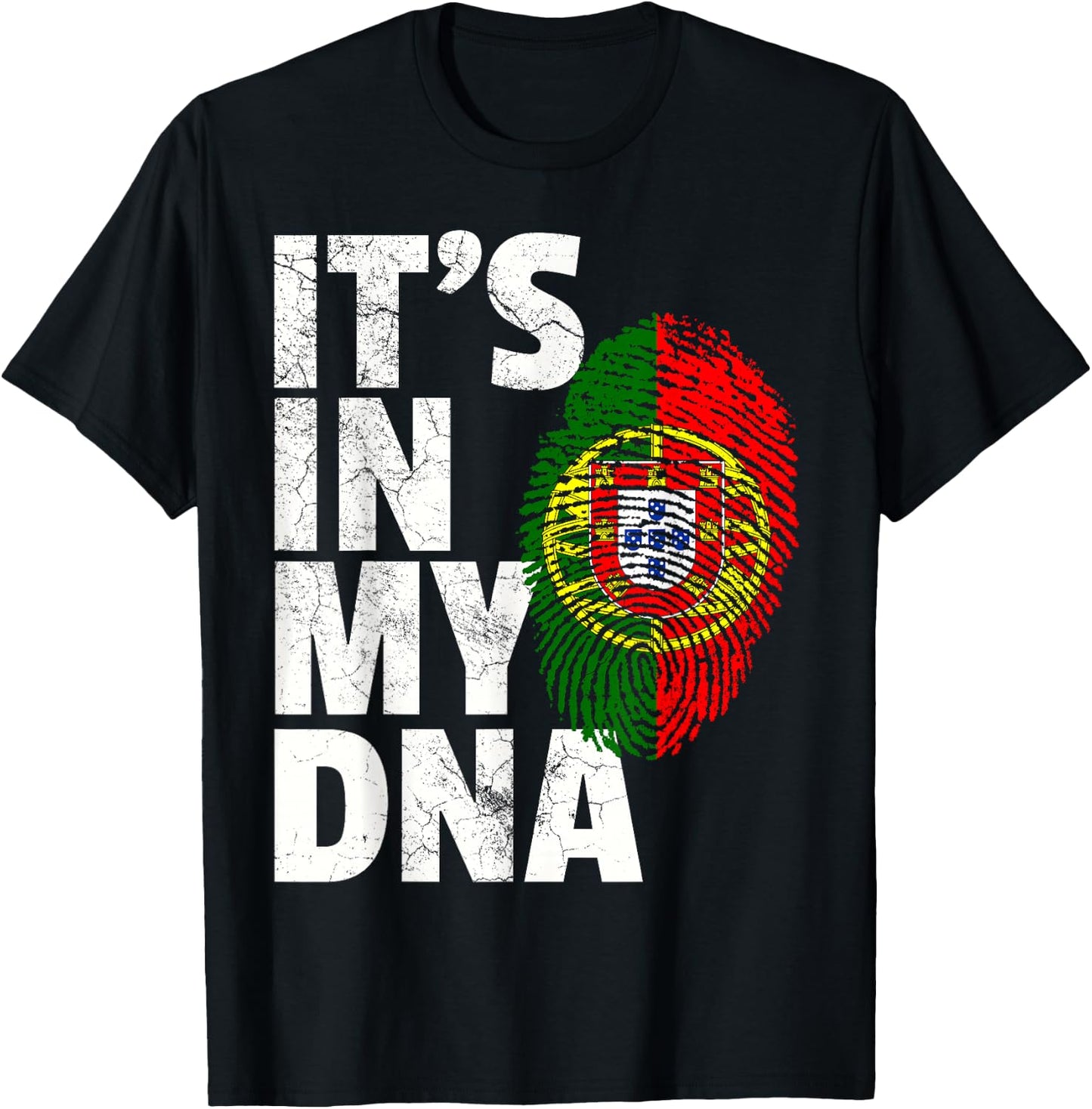 IT'S IN MY DNA Portuguese Portugal Flag Men Women Gift T-Shirt - T-Shirt | Black