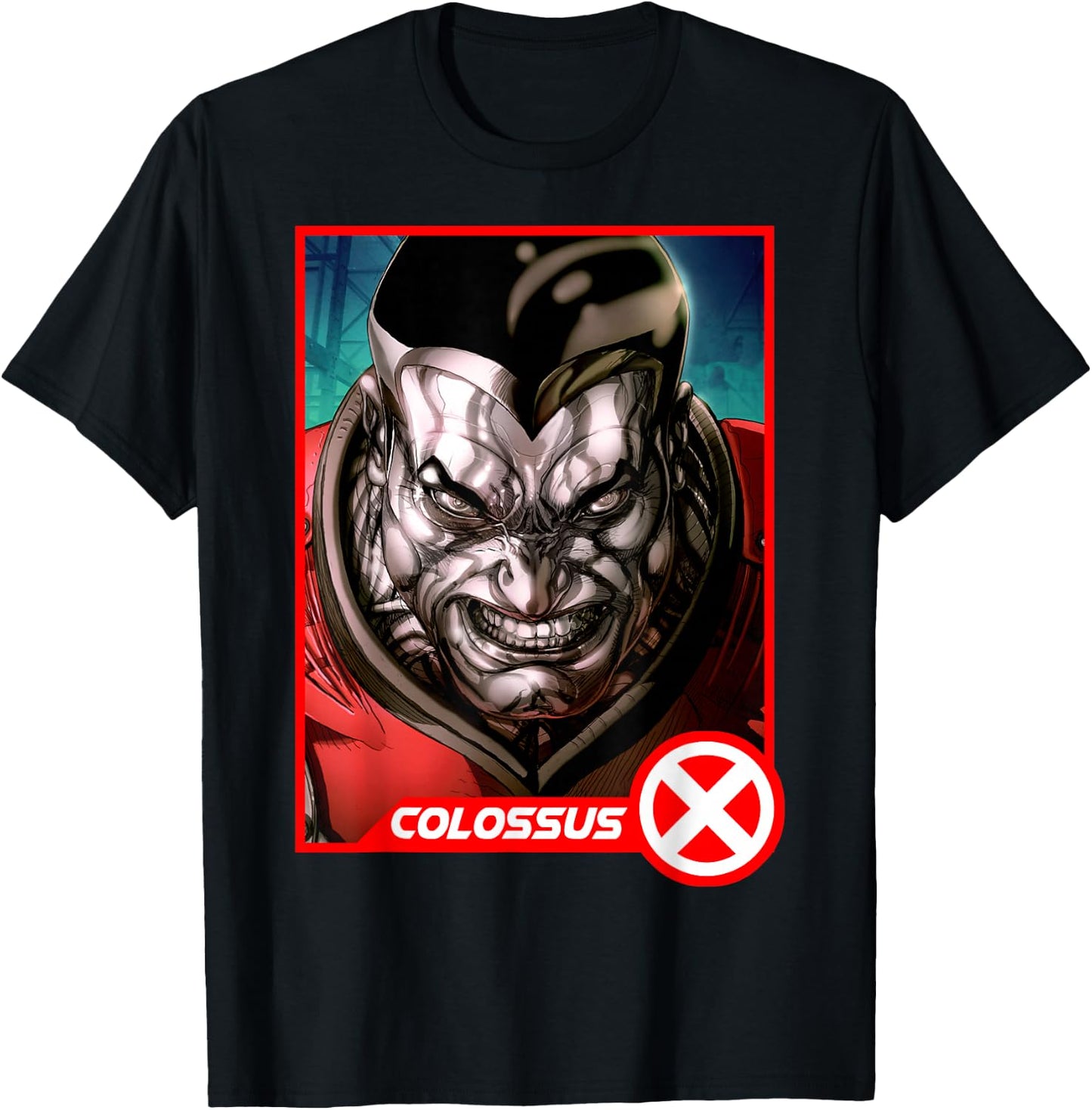 Marvel X-Men Colossus Headshot Profile Trading Card T-Shirt - T-Shirt | Black