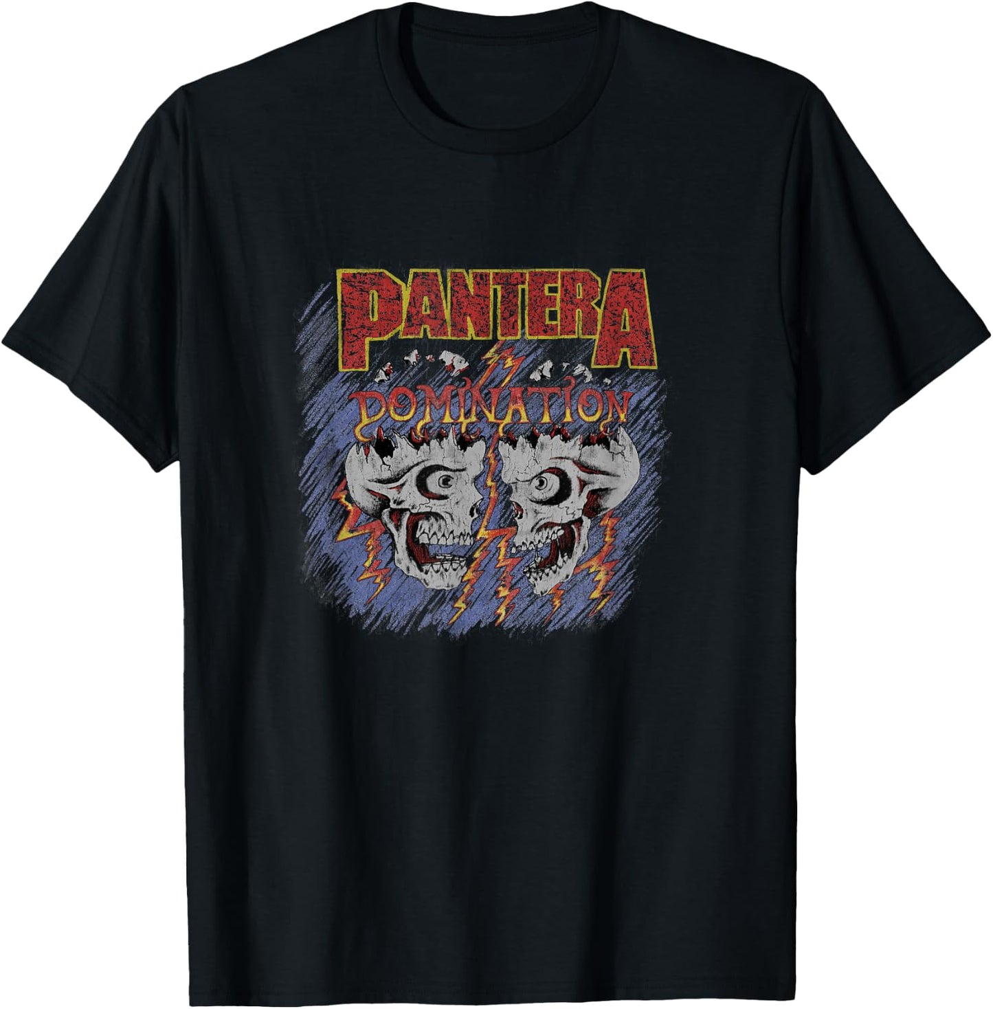 Pantera Official Domination Black Cotton , -Adults, Small, Short Sleeve, Crew Collar, Classic Fit T-Shirt - T-Shirt | Black