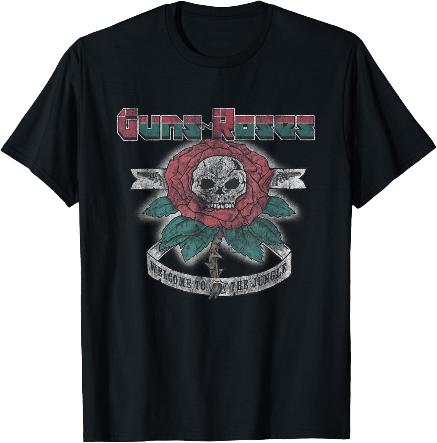 Guns N' Roses Official 1987 Welcome to The Jungle Small T-Shirt - T-Shirt | Black