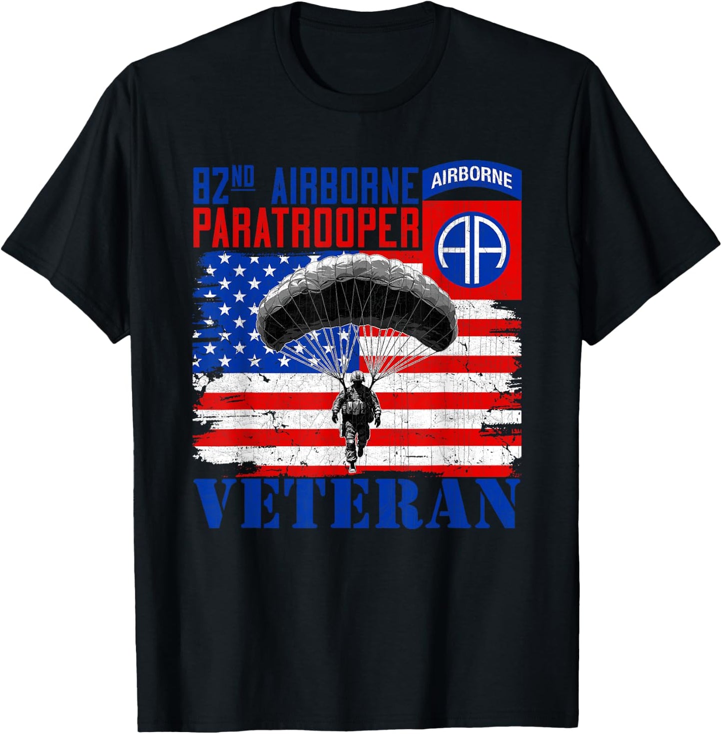 82nd Airborne Division Paratrooper Veteran Fort Bragg Gifts T-Shirt - T-Shirt | Black