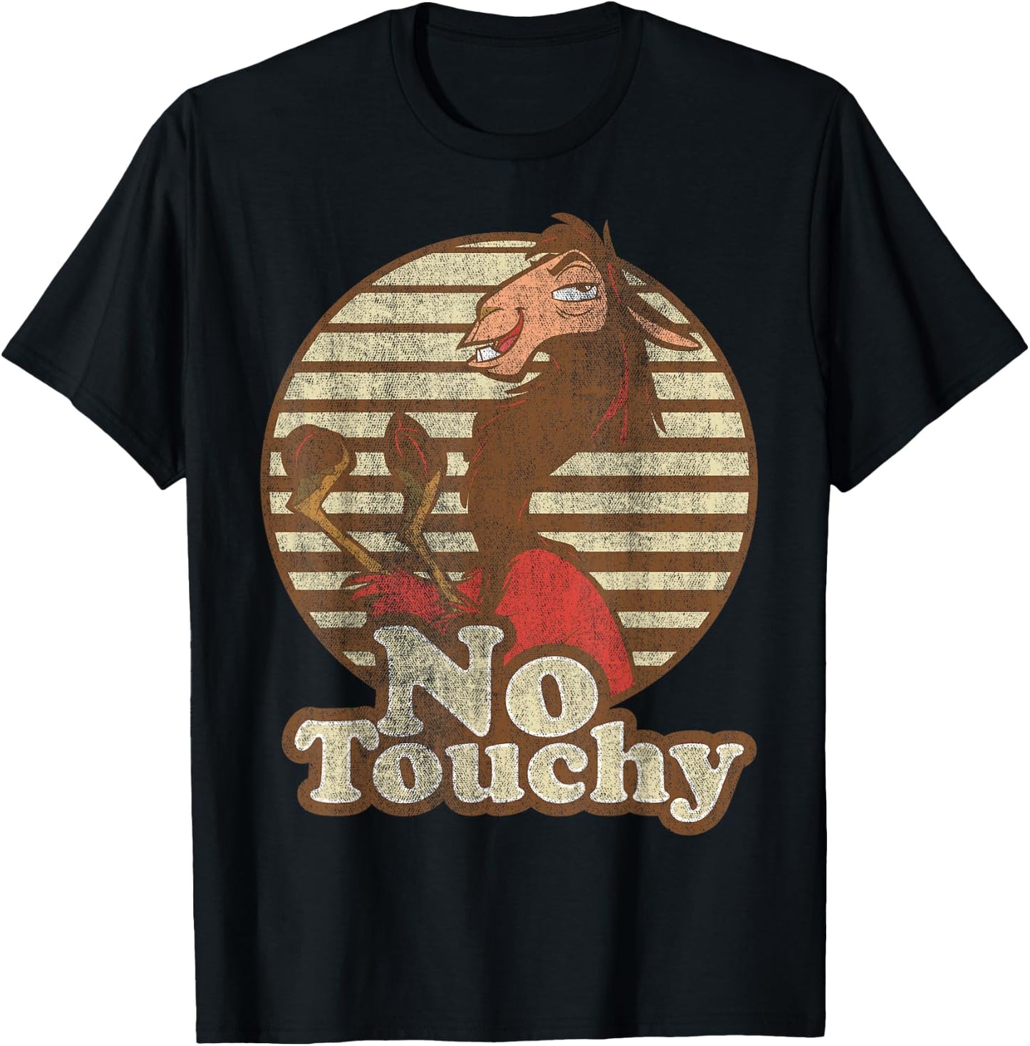 Disney Emperor's New Groove Kuzco Llama No Touchy Short Sleeve T-Shirt - T-Shirt | Black