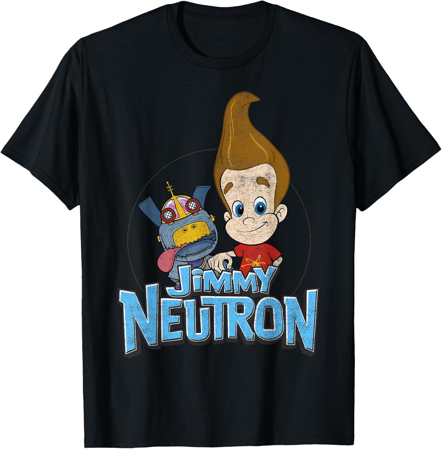 Jimmy Neutron Goddard Title Vintage Poster T-Shirt - T-Shirt | Black