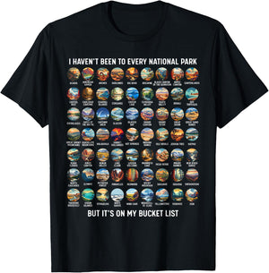 All US National Park Checklist Bucket List Of National Parks T-Shirt - T-Shirt | Black