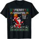 Merry Swishmas Ugly Christmas Sweater Funny Basketball Santa T-Shirt - T-Shirt | Black