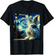 Lionhead Rabbit Starry Night Lionhead Rabbit T-Shirt - T-Shirt | Black