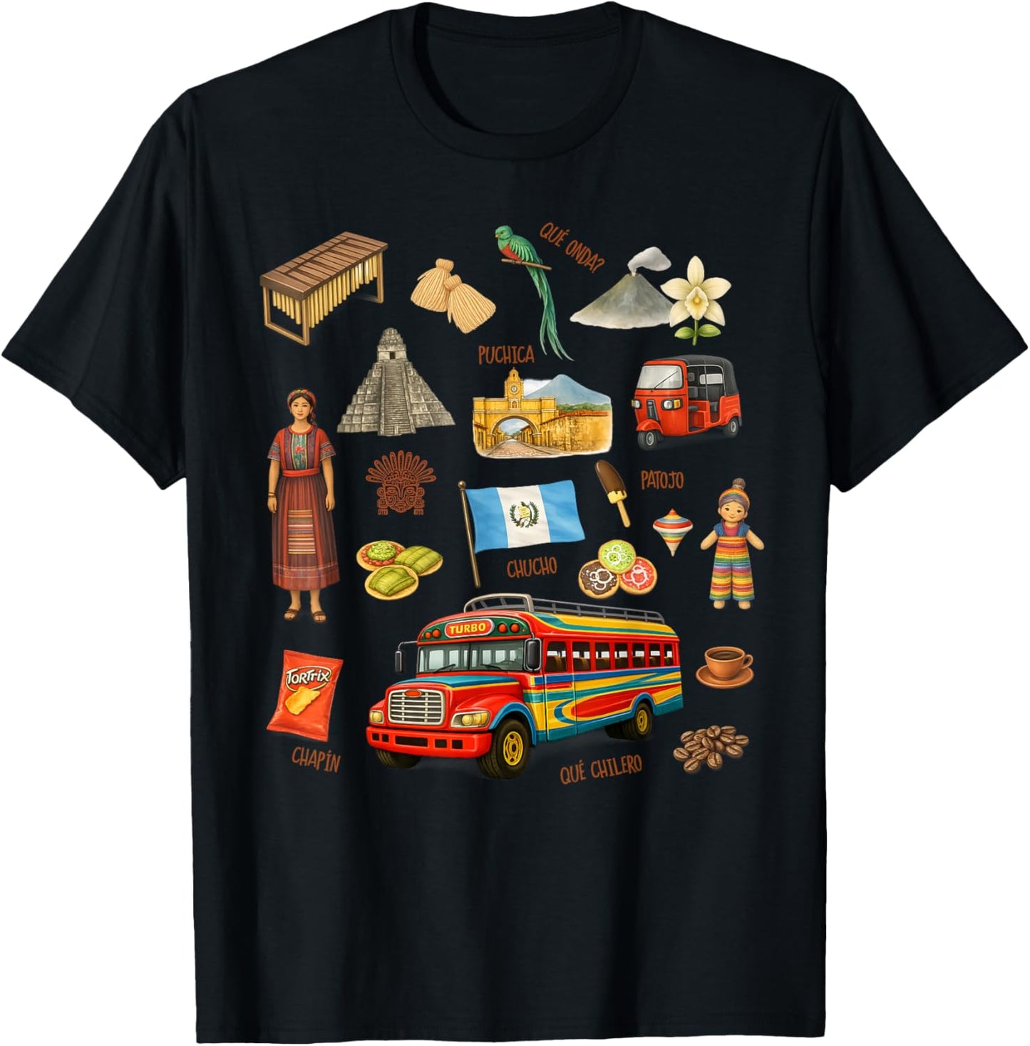 Guatemalan Slang Guatemala Graphic T-Shirt - T-Shirt | Black